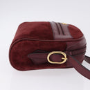 GUCCI Shoulder Bag Suede Bordeaux Gold Tone Auth 192771-4
