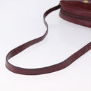 GUCCI Shoulder Bag Suede Bordeaux Gold Tone Auth 192771-7