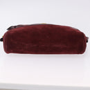 GUCCI Shoulder Bag Suede Bordeaux Gold Tone Auth 192771-9