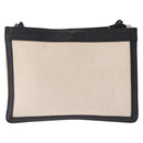 BALENCIAGA Navy Pochette Shoulder Bag Canvas Ivory Black 339937 Auth 192772-2