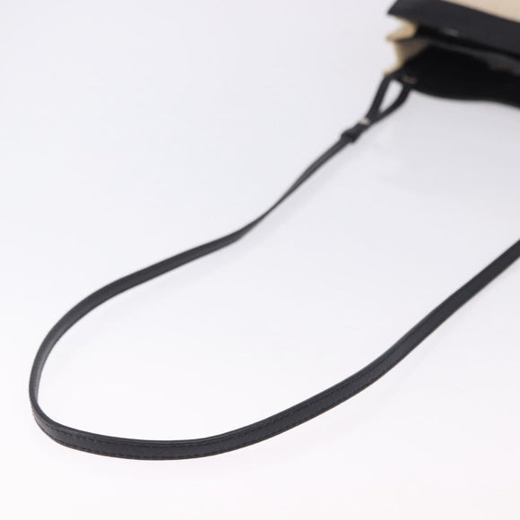 BALENCIAGA Navy Pochette Shoulder Bag Canvas Ivory Black 339937 Auth 192772