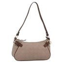 Salvatore Ferragamo Gancini Accessory Pouch Canvas Pink Gold Tone Auth 192778A-1