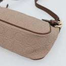 Salvatore Ferragamo Gancini Accessory Pouch Canvas Pink Gold Tone Auth 192778A-9
