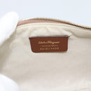 Salvatore Ferragamo Gancini Accessory Pouch Canvas Pink Gold Tone Auth 192778A-12