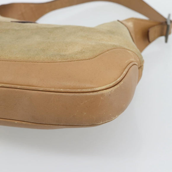 GUCCI Jackie Shoulder Bag Suede Brown Silver 001.3306 Auth 192781