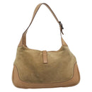 GUCCI Jackie Shoulder Bag Suede Brown Silver 001.3306 Auth 192781-3
