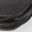 LOEWE Shoulder Bag Leather Dark Brown Gold Tone Auth 192782A-16
