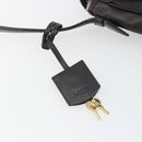 LOEWE Shoulder Bag Leather Dark Brown Gold Tone Auth 192782A-10