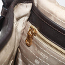 LOEWE Shoulder Bag Leather Dark Brown Gold Tone Auth 192782A-22
