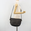 LOEWE Shoulder Bag Leather Dark Brown Gold Tone Auth 192782A-25