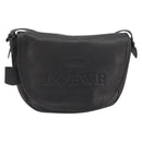 LOEWE Shoulder Bag Leather Dark Brown Gold Tone Auth 192782A-13