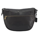 LOEWE Shoulder Bag Leather Dark Brown Gold Tone Auth 192782A-2