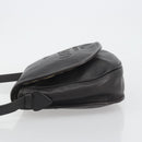 LOEWE Shoulder Bag Leather Dark Brown Gold Tone Auth 192782A-4