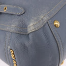 Miu Miu Hand Bag Leather 2way Light Blue Gold Tone Auth 192784A-9