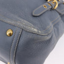 Miu Miu Hand Bag Leather 2way Light Blue Gold Tone Auth 192784A-16