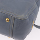 Miu Miu Hand Bag Leather 2way Light Blue Gold Tone Auth 192784A-18
