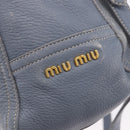 Miu Miu Hand Bag Leather 2way Light Blue Gold Tone Auth 192784A-19