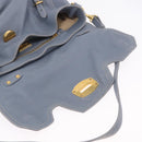 Miu Miu Hand Bag Leather 2way Light Blue Gold Tone Auth 192784A-21