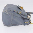 Miu Miu Hand Bag Leather 2way Light Blue Gold Tone Auth 192784A-3