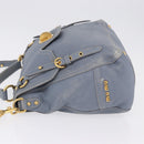 Miu Miu Hand Bag Leather 2way Light Blue Gold Tone Auth 192784A-4
