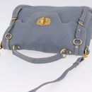 Miu Miu Hand Bag Leather 2way Light Blue Gold Tone Auth 192784A-6