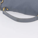 Miu Miu Hand Bag Leather 2way Light Blue Gold Tone Auth 192784A-7