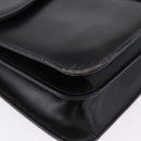 GUCCI Shoulder Bag Leather Black Gold Tone Auth 192785-9