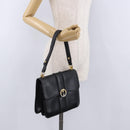 GUCCI Shoulder Bag Leather Black Gold Tone Auth 192785-25
