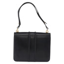 GUCCI Shoulder Bag Leather Black Gold Tone Auth 192785-2