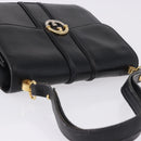 GUCCI Shoulder Bag Leather Black Gold Tone Auth 192785-6
