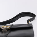 GUCCI Shoulder Bag Leather Black Gold Tone Auth 192785-8