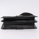 GUCCI Shoulder Bag Leather Black Gold Tone Auth 192785-5