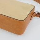 PRADA Shoulder Bag Nylon Beige Silver Auth 192786-10