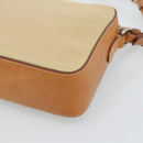 PRADA Shoulder Bag Nylon Beige Silver Auth 192786-12