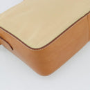 PRADA Shoulder Bag Nylon Beige Silver Auth 192786-13