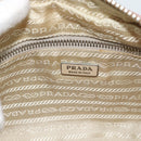 PRADA Shoulder Bag Nylon Beige Silver Auth 192786-17