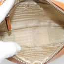 PRADA Shoulder Bag Nylon Beige Silver Auth 192786-18