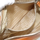 PRADA Shoulder Bag Nylon Beige Silver Auth 192786-22