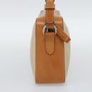 PRADA Shoulder Bag Nylon Beige Silver Auth 192786-4