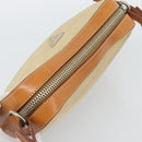 PRADA Shoulder Bag Nylon Beige Silver Auth 192786-6