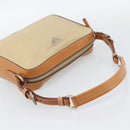 PRADA Shoulder Bag Nylon Beige Silver Auth 192786-7