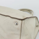 PRADA Hand Bag Leather Ivory Silver Auth 192790-8