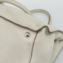 PRADA Hand Bag Leather Ivory Silver Auth 192790-16