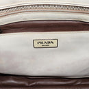 PRADA Hand Bag Leather Ivory Silver Auth 192790-9