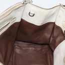 PRADA Hand Bag Leather Ivory Silver Auth 192790-19