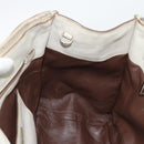 PRADA Hand Bag Leather Ivory Silver Auth 192790-20