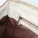 PRADA Hand Bag Leather Ivory Silver Auth 192790-21