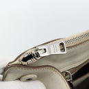 PRADA Hand Bag Leather Ivory Silver Auth 192790-23