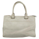 PRADA Hand Bag Leather Ivory Silver Auth 192790-2