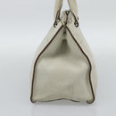 PRADA Hand Bag Leather Ivory Silver Auth 192790-4